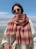 Scarves Korean Imitation Cashmere Women Scarf Winter Preppy Style Plaid Scarve Pashmina Mujer Foulard Bufanda Wrap Shawl Stoles Cachecol