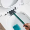 Escova do banheiro sem saída sem saída limpando escova de silicone macio tpr pinck cabeça de água à prova de vazamento de água com base acessórios modernos da WC