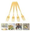 Set di stoviglie 4 pezzi Forchetta per torta Stuzzicadenti a tre denti Forchette per frutta in acciaio inossidabile Gadget da cucina per bambini