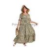 Casual Dresses 2023 Summer New Hot Sale European and American Style Plus Size Böhmen tryckt lös klänning för kvinnor x0625