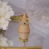 Anneaux de mariage coréen exquis Ins tempérament minimaliste émeraude losange conception mode à la mode perle ouverte bijoux faits à la main cadeau