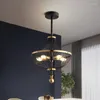 Ljuskronor Vacker ljuskronor Pipe Pellor Restaurang sovrum armaturupphängning Art Deco Black Gold Metal E14 LED -glödlampan