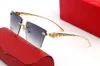 Zonnebril 2023 Klassieke Mode Cat Eye Mannen En Vrouwen Blauw Groen Roze Prachtige Cheetah Logo Bril Zilver Goud Metalen Frame Modern Design