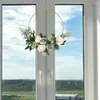 Dekorative Blumen Künstlicher Rosenkranz mit Eukalyptusgirlande Rattan Home Decor Hochzeitsdekoration Haustürfenster