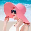 Широкие шляпы с краями 2019 Простой элегантный стиль летний летний большой края соломенная шляпа для взрослых женщин Модная шляпа солнце
