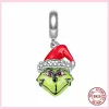 For pandora charms jewelry 925 charm beads accessories Christmas Santa Claus Elk Gift Flamingo Snowflake charm set