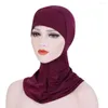 Foulards Femmes Musulmanes Underscarf Bonnet Stretchy Cross Inner Hijab Turban Caps Femme Islamique Head Wrap Cap Bandeau Turbante Mujer