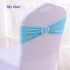 Sashes 50st/Lot Stretch Wedding Chair Decoration Knut Bows Elastic Chair Sash Band Ribbon med ring för hotellfest ceintures