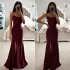 Fashion Burgundy Prom Dresses Spaghetti Evening Gowns Pleats Sheath Split Formal Red Carpet Long Special Occasion Party dress