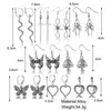 Dingle örhängen mode smycken 2023 trender kvinna vintage legering 9-stycken set fjäril persika hjärtsvamp snake spindelhänge