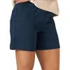 Kvinnors shorts Kvinnors höga midja bekväma och minimalistiska fickelastiska twill smala fit kvinnor atletisk sexig pojke för