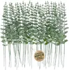 Flores decorativas HOMBEMO 15PCS Artificial Eucalyptus Hastes Decoração Folhas Secas Falsas Real Touch Faux Greenery Leaf Ramos Para Flor