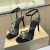 2023 New Stiletto sandals crystal high heel shoes for women summer luxury designers sandal party heeled fashion versatile size35-43