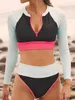 Tweedelige Scheidt 2023 Zwempak Met Lange Mouwen Vrouwelijke Surfen Badmode Vrouwen Tweedelige Rashguard Duikkleding Strandkleding Zwemmen Zwemmen Zwempak 230621