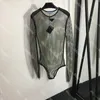 Triángulo invertido Mush Traje de baño Mujer Monos huecos Diseñador Mamelucos completos de diamantes de imitación Perspectiva de manga larga Trajes de baño para dama