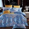 Conjuntos de cama para casa conjunto de capa de edredon jacquard dourado escuro 4 pçs/conjunto roupa de cama luxuosa roupa de cama