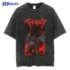 Camisetas Masculinas Streetwear Hip Hop Washed Bla T Shirt Japanese Anime Graphic Harajuku TShirt 2023 Men Sleeve Short Cotton Tshirt Hipster J230625