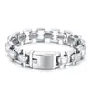 Lien Bracelets Solide En Acier Inoxydable Hommes Bracelet Coulée Chaîne Cubaine Bijoux Pour Garçons 16mm / 15mm Poli Thanksgiving Cadeaux