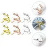 Table Cloth 6 Pcs Napkin Ring Tableware Accessories Party Set Elk Alloy Rings Festival Christmas