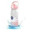 Water Bottles 2L Outdoor Exercise Gift With Straw Kids Yoga Sports Leakproof Fitness Cycling Camping Gym Fashion Handle Large Bottle