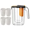 Servis uppsättningar kallt vatten kanna kyl kylskanning av plastsaftlock lockar dryck pitchers kaffeglas te vattenkokare