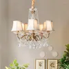 Hanglampen Goud Licht Kroonluchter Vintage Kristal Ijzer E27 Decoratieve Items Voor Thuis Luminaria De Mesa