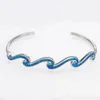 Chaîne vague bleu opale bracelet jonc pour femmes mode été plage bijoux 230621