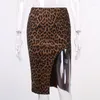 Röcke Sexy Leopard Print Split Bodycon Rock Frauen Mode Hohe Taille Slim Fit Midi Streetwear Bleistift Weibliche