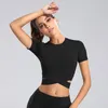 T-shirts pour femmes T-shirts Qualité supérieure Printemps / été Manches courtes Skinny Taille haute O Neck Solid Color Ladies Tops Drop OYW21025