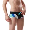 Calzoncillos de natación para hombre, ropa interior Sexy de retales para hombre, bañadores de nailon transpirables, bañadores, pantalones cortos, ropa ajustada W0328