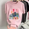 Women's T-Shirt Cartoon Print White Short Sleeve T Shirt Women Summer Tops O-Neck Graphic Tees Korean Fashion Tee Shirt Femme 230621