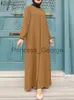 Robes décontractées ZANZEA Printemps Musulman Solide Femmes Robe Femme Élégante Élégante Oversize Robe ONeck À Manches Longues Caftan Dubaï Abaya Islam Vêtements x0625