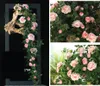 Decoratieve Bloemen Kunstmatige Thee Roos Simulatie Wijnstok Bruiloft Decoratie Planten Rotan Muur Achtergrond Thuis Kamer Decor Diy Bloem Art