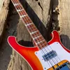 5-delad hals genom kropp Cherry Sunburst 4 String Electric Bass Guitar Justerbar bro tillgänglig Checkerboardbindning