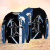 メンズパーカーファッションスウェットシャツ野球スタイルパターン3Dプリントメンズジップフーディー滝ユニセックスストリートカジュアルジャケット
