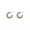 Stud Earrings Bae Suzy Same Korea Fashion Trend Wrap Metallic Cold Wind Temperament Simple Circle Personality Women