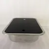 Stainless Steel Sink Tempered Glass Lid 380*280*136mm Boat Caravan RV GR-566B