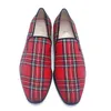 Nieuwe Mode Schotse Stof Plaid Loafers Mannen Casual Schoenen Hoge Kwaliteit Zomer Schoenen Heren Flats Party En Banket Schoenen