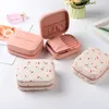 Jewelry Pouches Women's Mini Earring Ring Box Travel Case Organizer Display With Zipper Leather Gift Boxes For Women