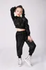 Stage Wear Children Sequins Jazz Dance Modern Cheerleading Hip Hop Costume For Kids Boy Girls Crop Top And Pant Performance Outfits Clothes