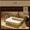 Porcelain Bathroom ceramic counter top sink Rectangular wash basin popular in europe art lavabo painting porcelain sinkgood qty Avlbv