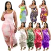 Womens Sexy Maxi Dresses Cotton Tie Dye Dress Fashion Skinny Sleeveless Tank Top Skirt Summer Plus Size Clothes S-4XL