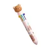 Cartoon 10 Colors Ballpoint Pen With Topper For School Stationery Or Diary Items