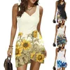 Casual Dresses Women Summer Elegant Sleeveless Wrap Cocktail Dress Vintage Swing T-Shirt Vestidos For Daily Wear