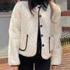 Trench da donna stile coreano giacca imbottita con motivo a rombi allentati tutto-fiammifero cappotto da donna a maniche lunghe autunno inverno camicette da donna