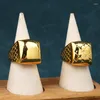 Обручальные кольца квадратные мужчины с золотыми покрытиями