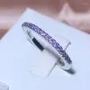 Cluster Rings 925 Stamp Slim Women's Ring Colorful Full Of Small Diamand Cubic Zirconia Stone Wedding Engagement Trendy Jewelry Gift