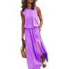 Casual Dresses Women Loose-Sundress Long Dress Sleeveless Split Maxi-Dresses Summer-Beach With Pocket Ornament