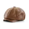 Casquette Homme Original 2022 Jamont New Vintage Men Pu Leather Baret Visor Hatts Classic Newsboy Hats for Men Berets Cap