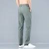 Pantaloni da uomo 2023 pantaloni estivi da uomo larghi dritti sottili casual coreani con coulisse in seta traspirante con tasca con zip maschile